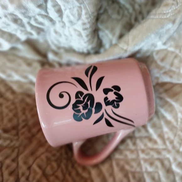 Hand Crafted Pink Floral Coffee Mug - Picture 5 of 6